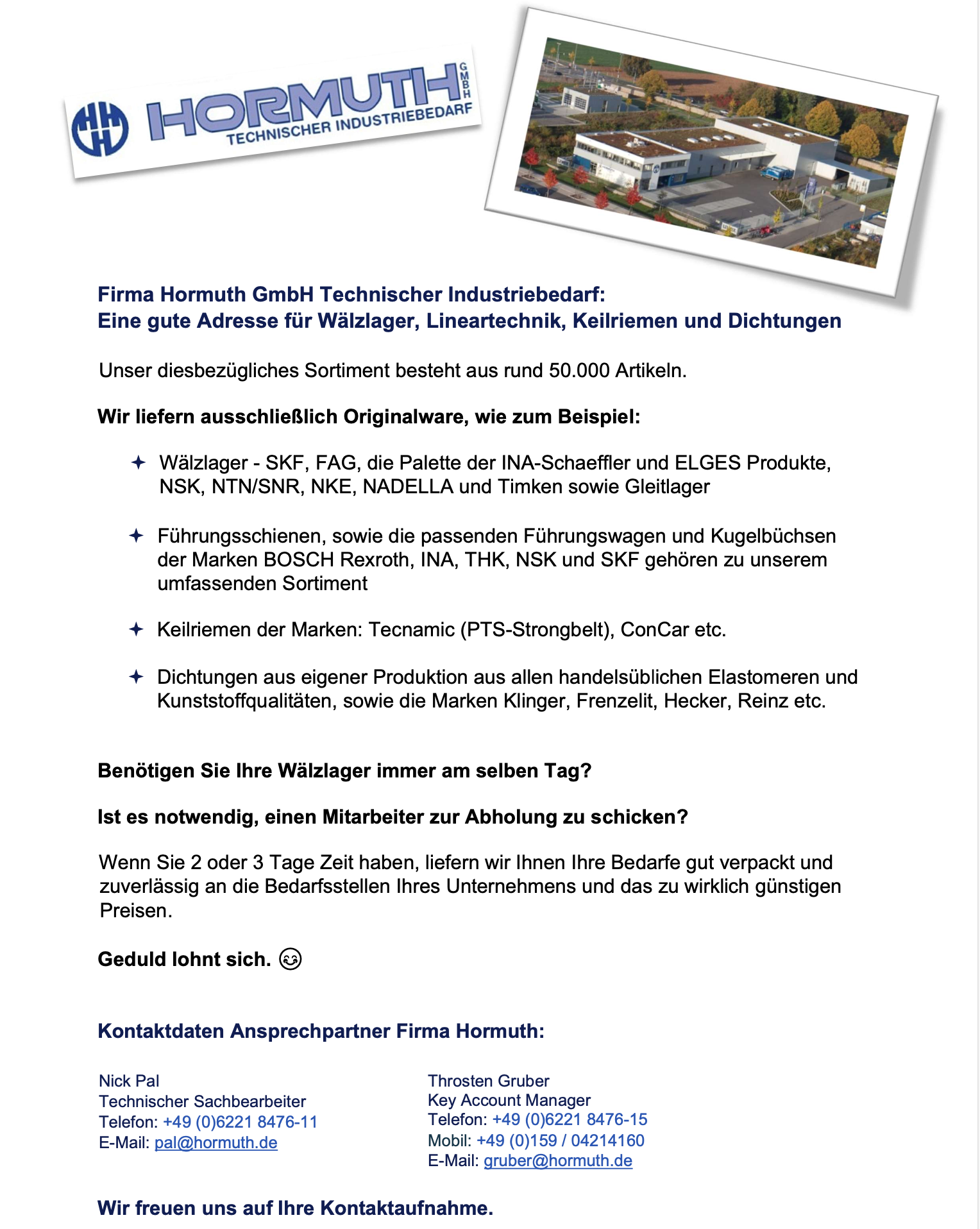 HormuthGmbH_Waelzlager_Lineartechnik_Keilriemen_Dichtungen_cover