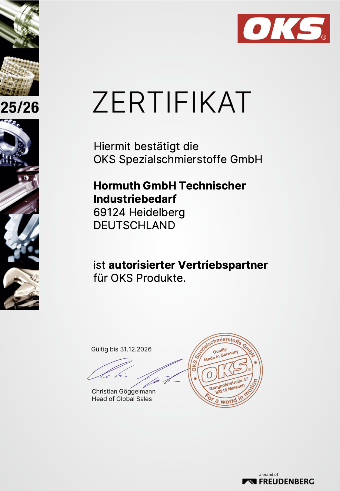Hormuth_GmbH_OKS_Zertifikat_cover