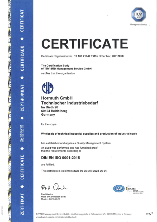 Hormuth_GmbH-Technischer-Industriebedarf-ISO90012015-Certificate-cover